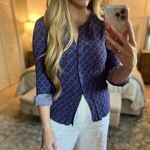 Boden Blue and Red Button Down Shirt